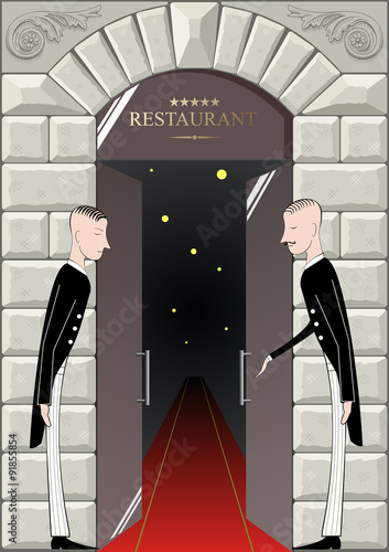 Doorman. The doorman at the entrance to the restaurant.