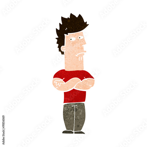 cartoon man sulking