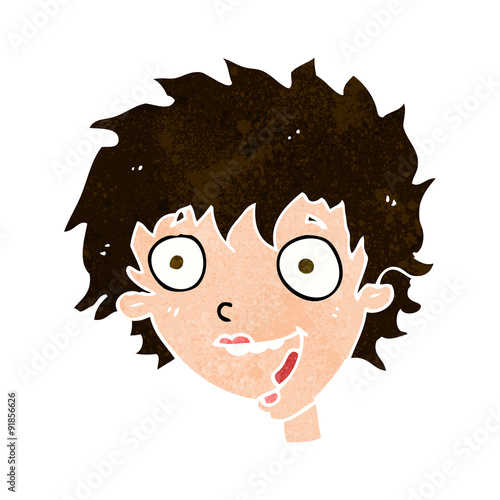 cartoon crazy excited woman