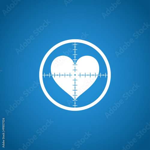 crosshair icon with a heart.