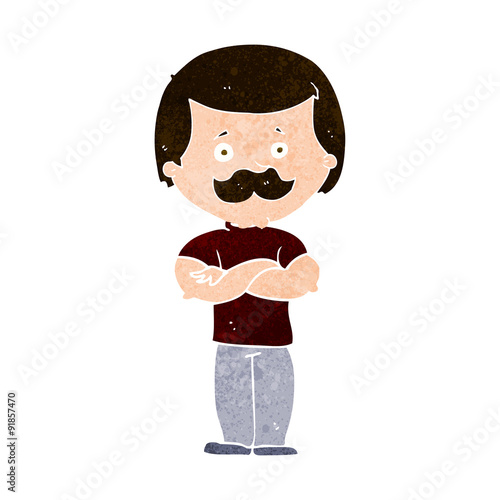 cartoon manly mustache man
