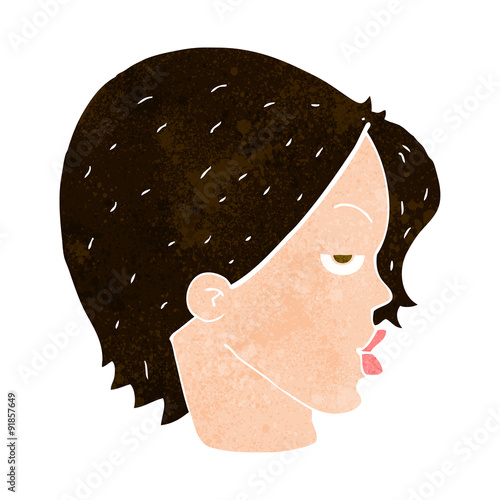 cartoon woman raising eyebrow