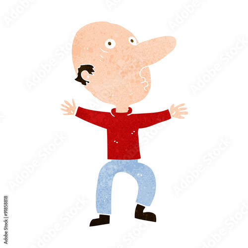 cartoon worried middle aged man
