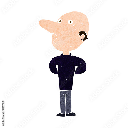 cartoon balding man