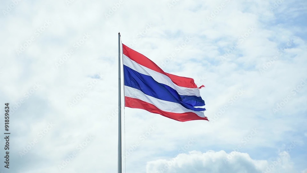 Thailand flag wave cloud background Thailand flag wave cloud background