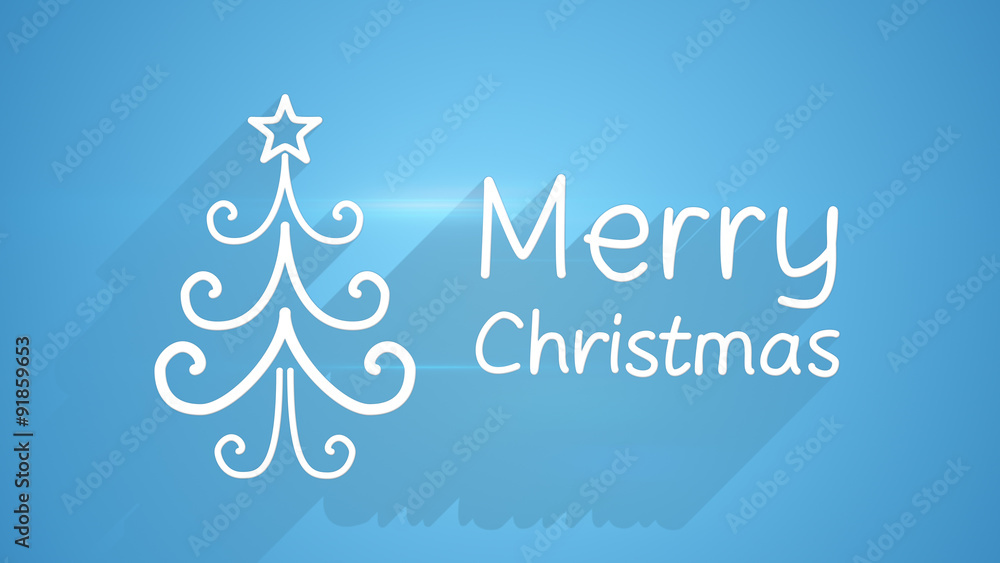 Naklejka premium merry christmas greeting card with long shadows