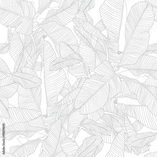 tropical palm leaves seamless pattern, trendy fabric design