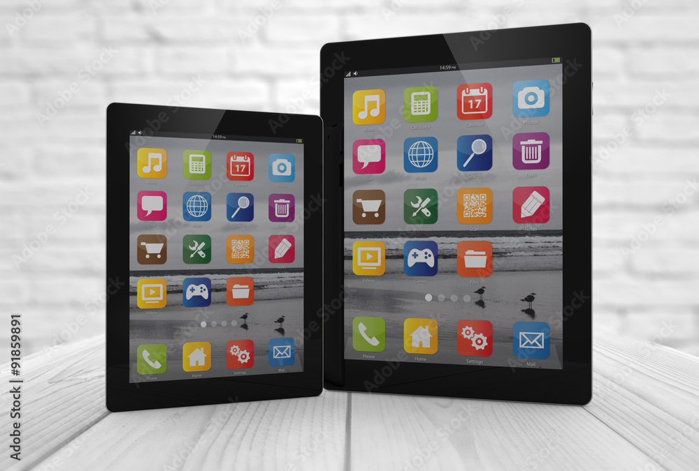 two tablets with different sizes two tablets with different sizes