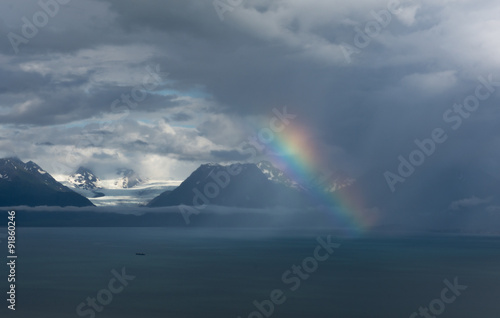 Rainbow in front of glacier © latitude59