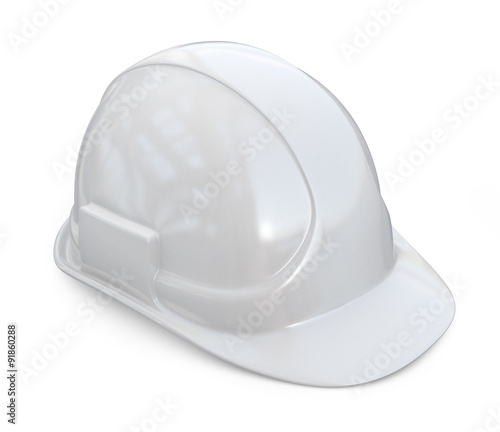 White helmet, hardhat. 3D Icon isolated on white background