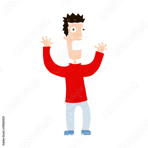 cartoon terrified man