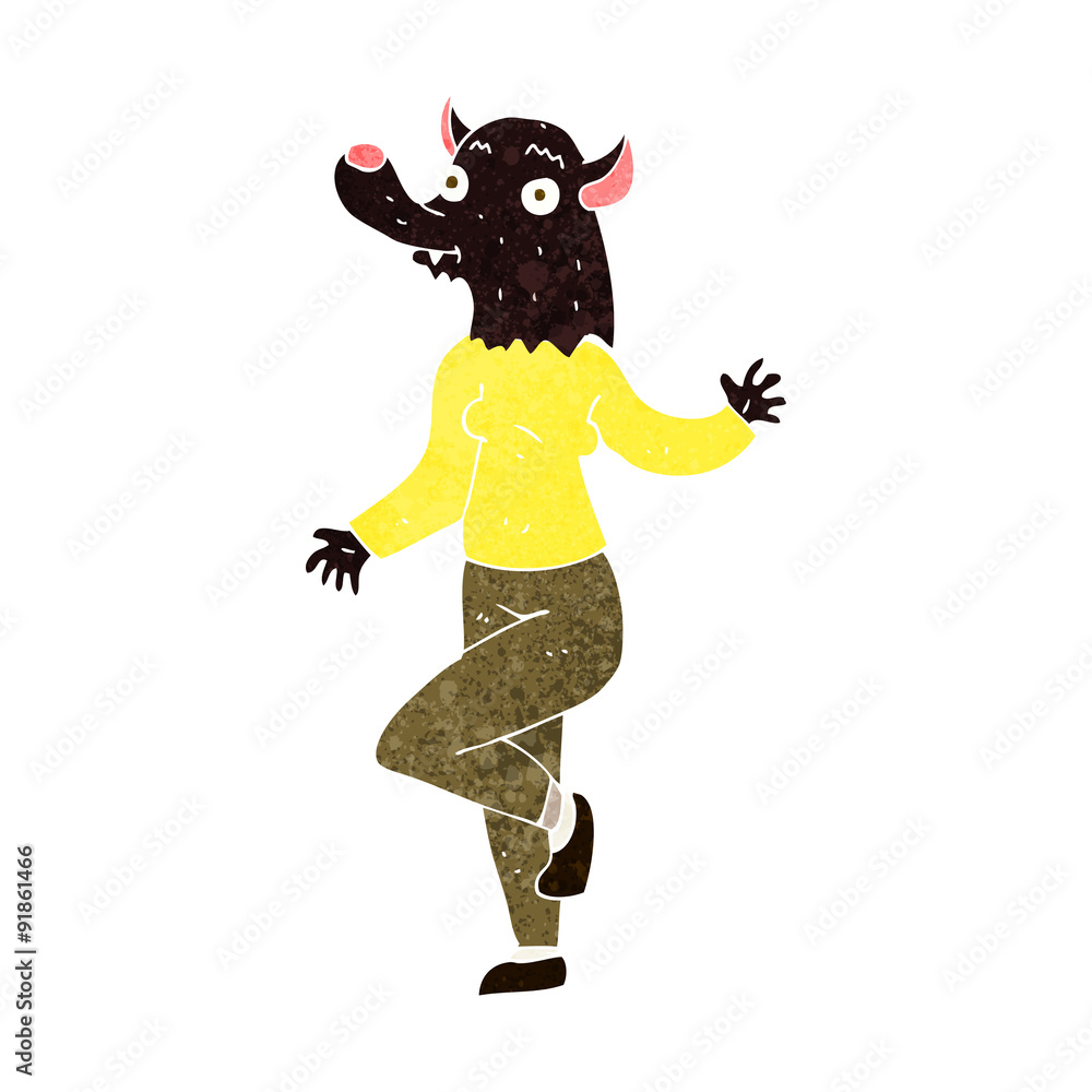 cartoon dancing werewolf woman cartoon dancing werewolf woman