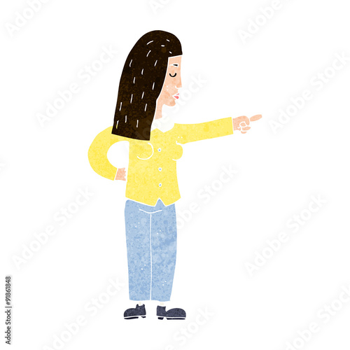 cartoon woman pointing