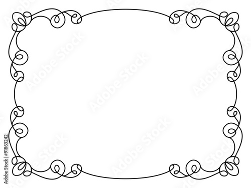 Calligraphic rectangle frame in retro style