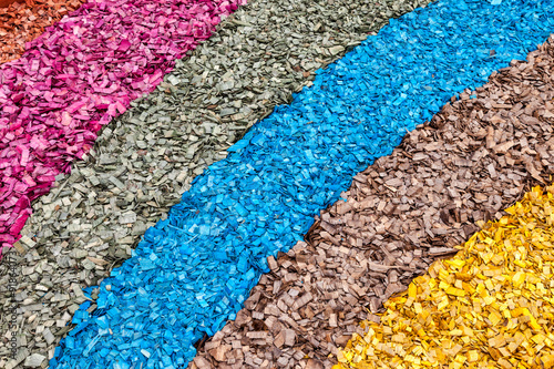 Colorful wood chips as creative background