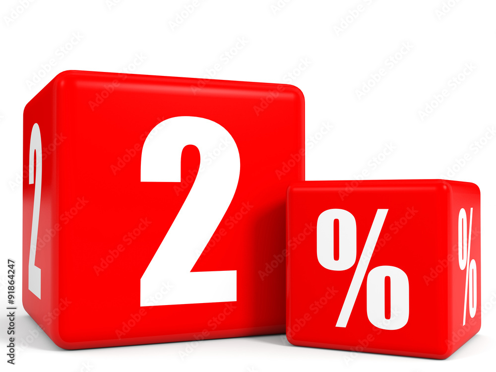 Red sale cubes. Two percent discount. Red sale cubes. Two percent discount.