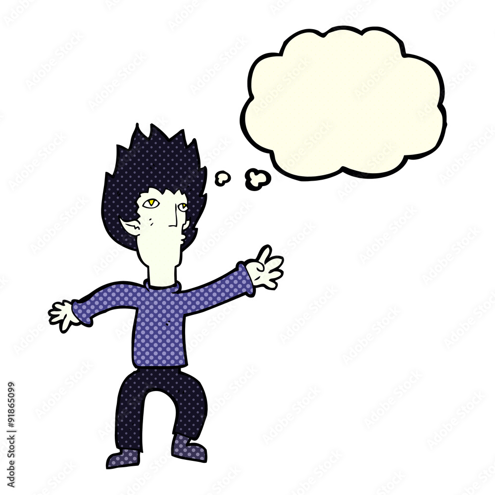 cartoon vampire with thought bubble cartoon vampire with thought bubble