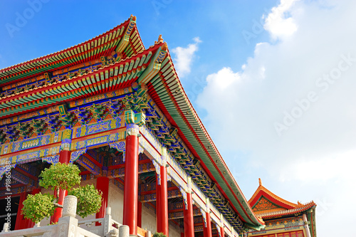chinese temple with blue sky
