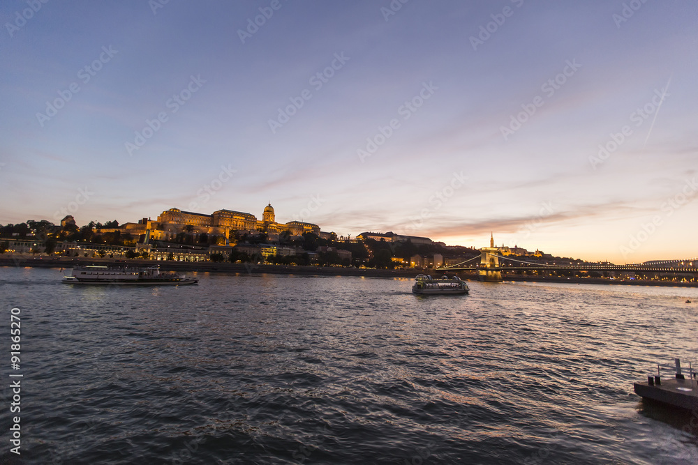 View at Danube river in Budapest, Hungary