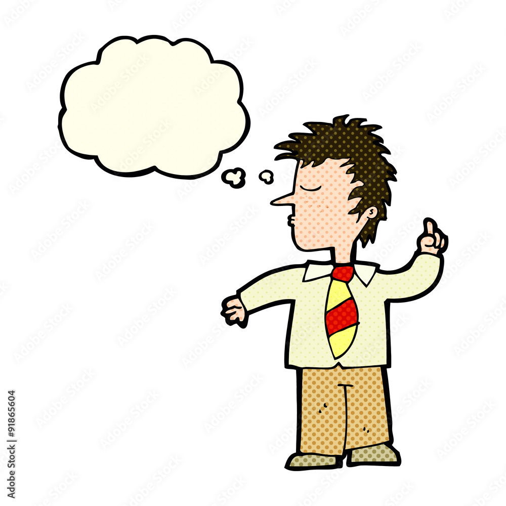 cartoon man making his point with thought bubble cartoon man making his point with thought bubble