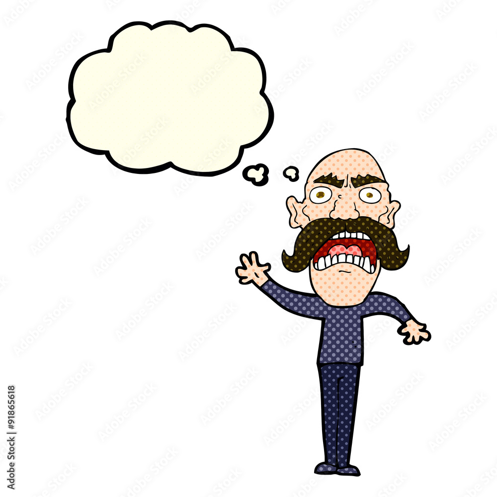 cartoon angry old man with thought bubble cartoon angry old man with thought bubble