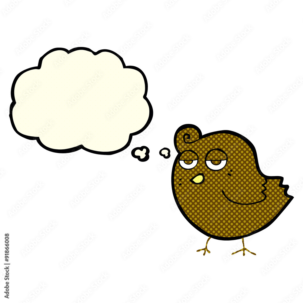 cartoon bird with thought bubble cartoon bird with thought bubble