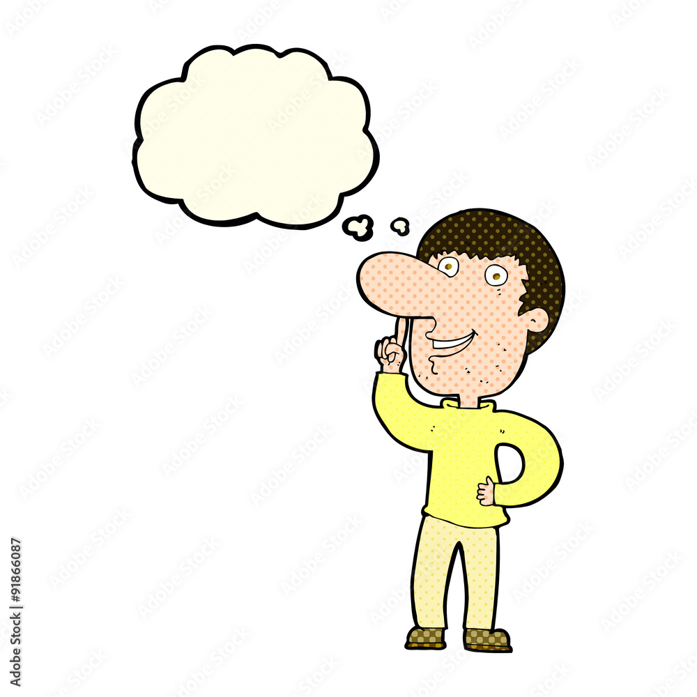 cartoon man with idea with thought bubble cartoon man with idea with thought bubble