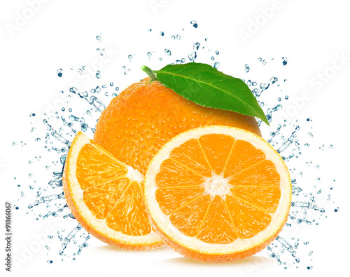 orange splash isolated on white background