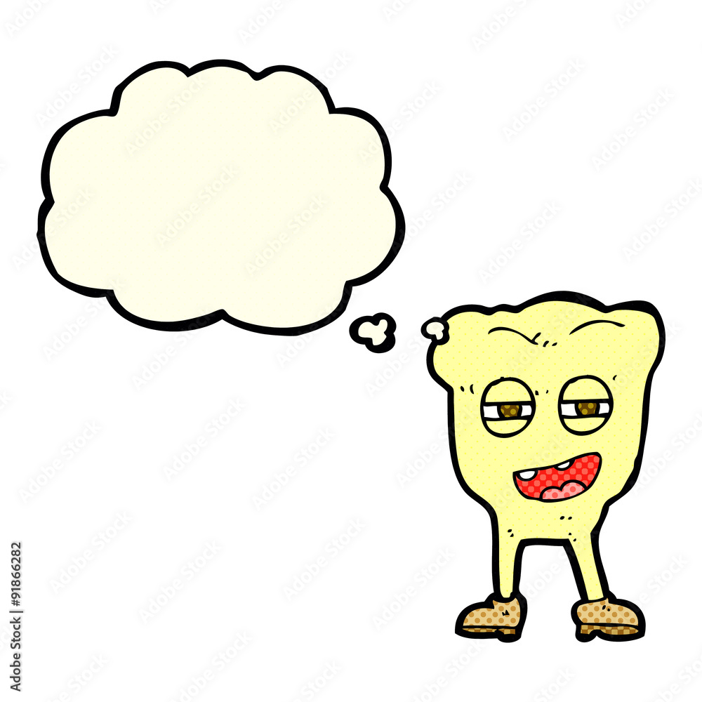 cartoon rotten tooth character with thought bubble cartoon rotten tooth character with thought bubble