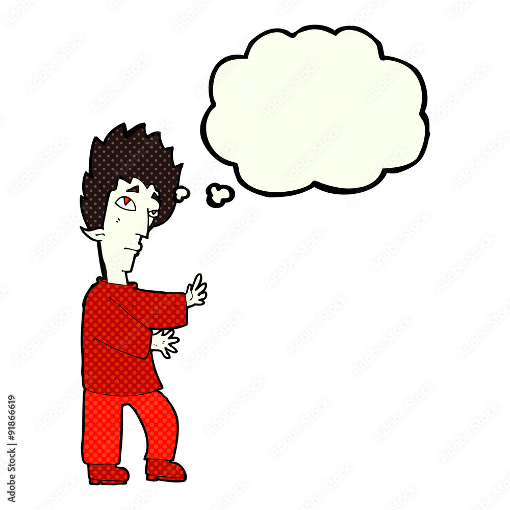 cartoon vampire with thought bubble cartoon vampire with thought bubble