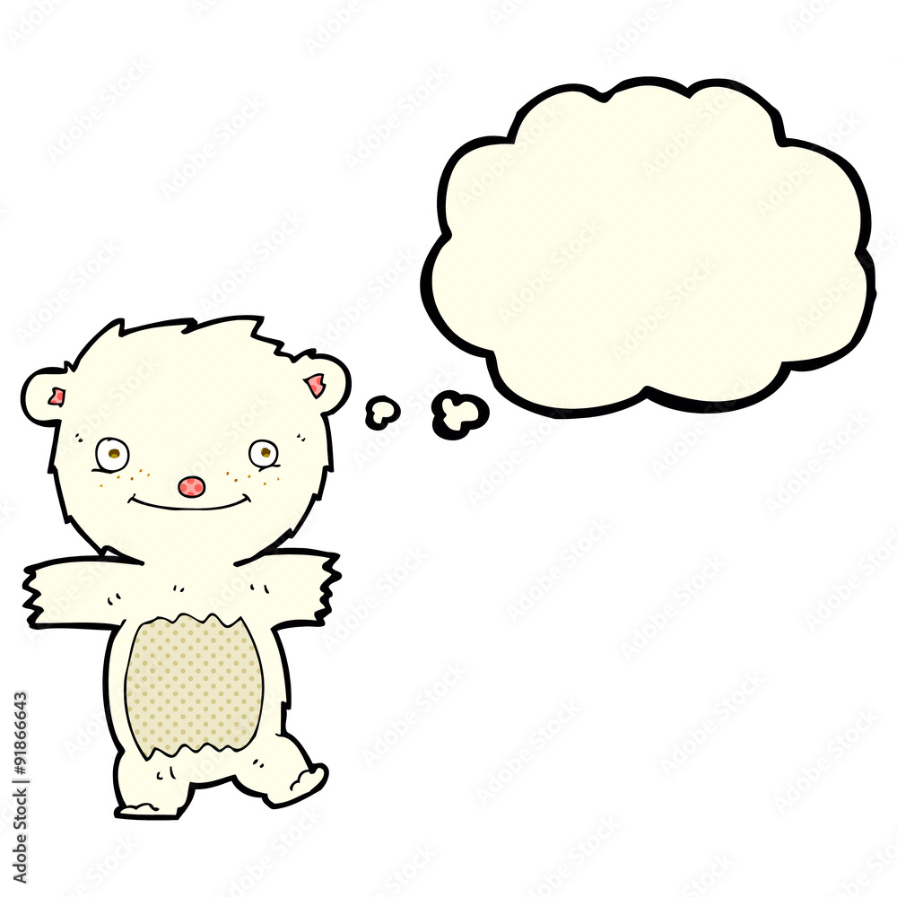 cartoon polar bear cub with thought bubble cartoon polar bear cub with thought bubble