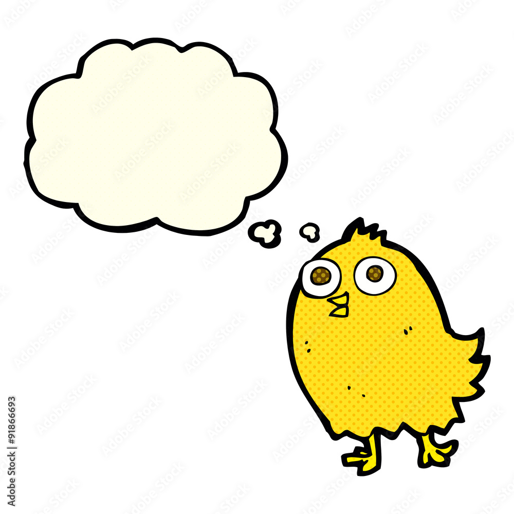 cartoon happy bird with thought bubble cartoon happy bird with thought bubble