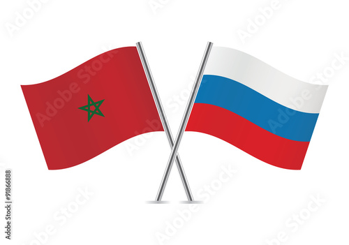 Russia and Morocco flags. Vector illustration. Free Download Russia and Morocco flags. Vector illustration. - GFXLoad