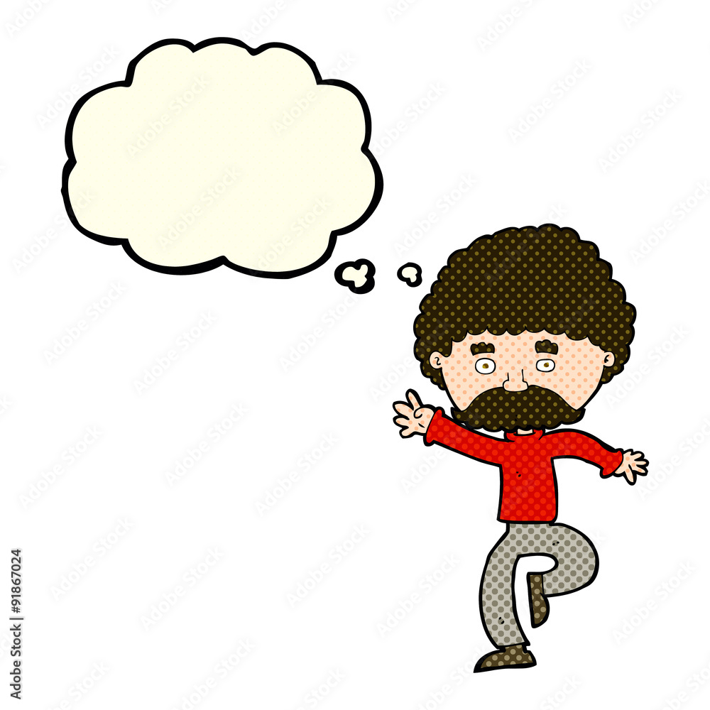 cartoon mustache man disco dancing with thought bubble cartoon mustache man disco dancing with thought bubble