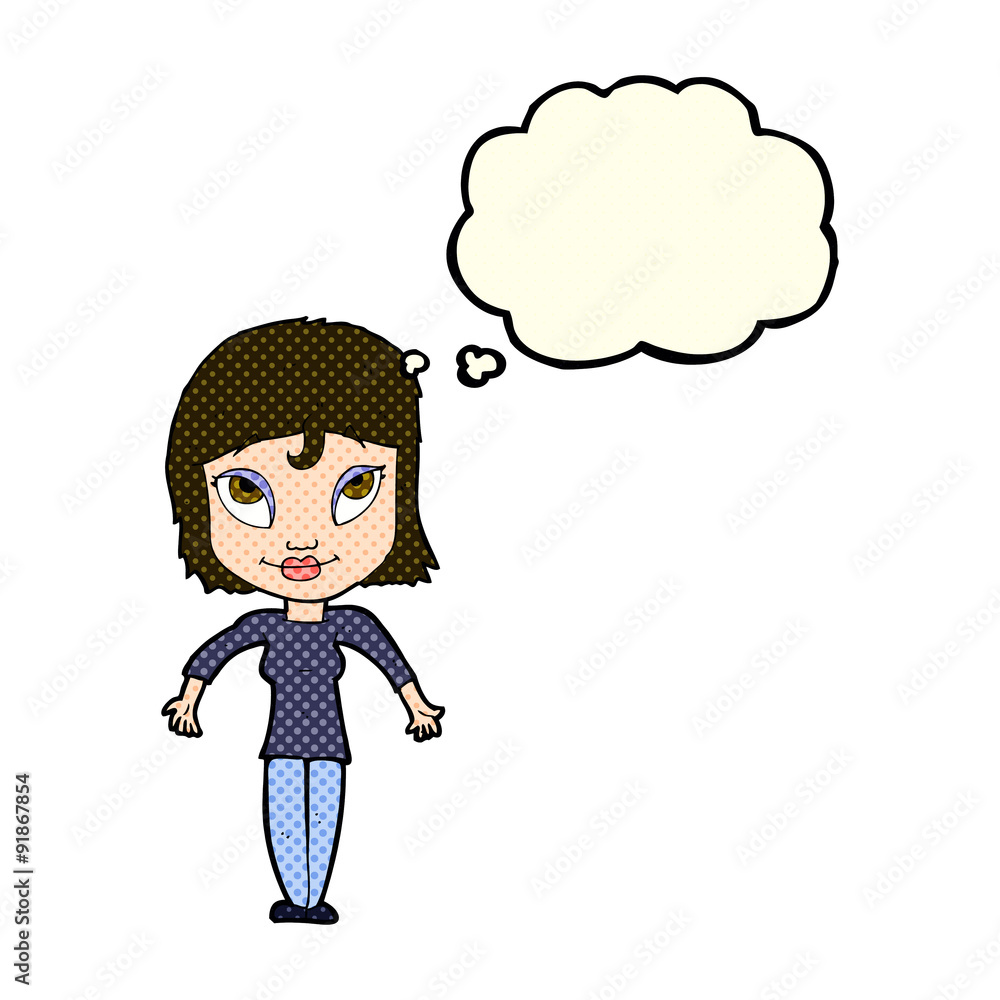cartoon girl shrugging shoulders with thought bubble cartoon girl shrugging shoulders with thought bubble