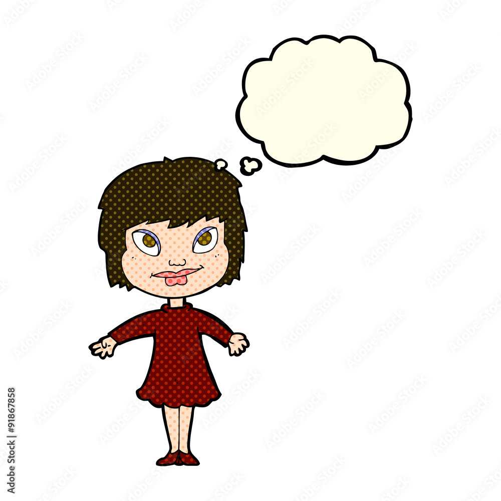 cartoon girl shrugging shoulders with thought bubble cartoon girl shrugging shoulders with thought bubble