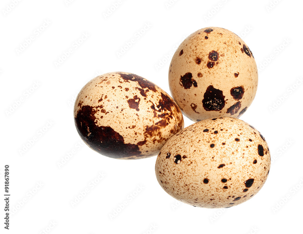 Three quail eggs