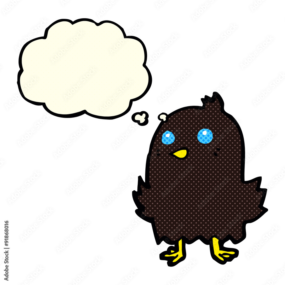 cartoon bird with thought bubble cartoon bird with thought bubble