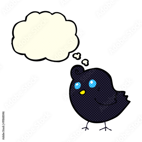 cartoon bird with thought bubble © lineartestpilot