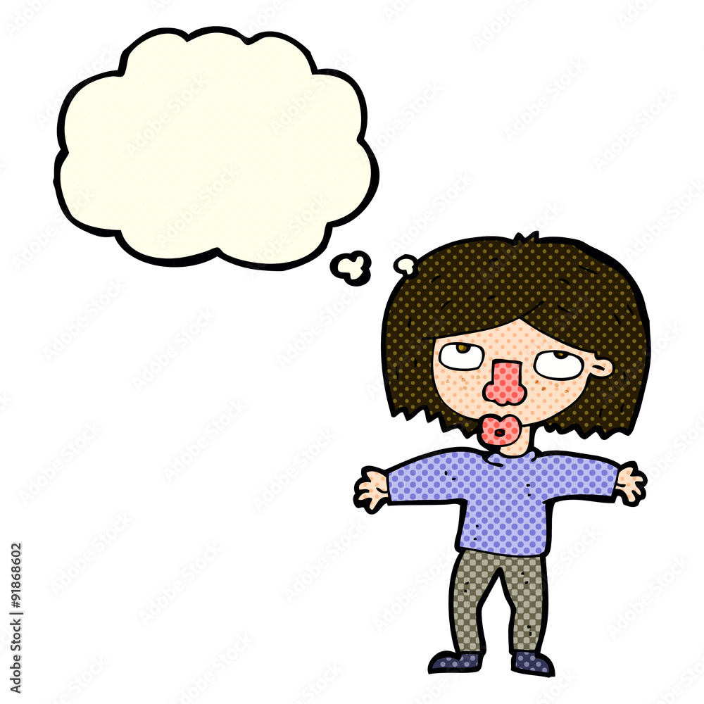 cartoon girl looking upwards with thought bubble cartoon girl looking upwards with thought bubble