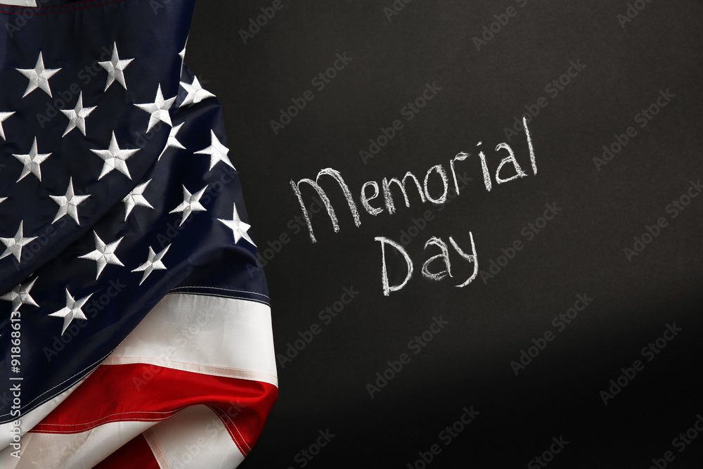 Fototapeta premium American flag on dark background