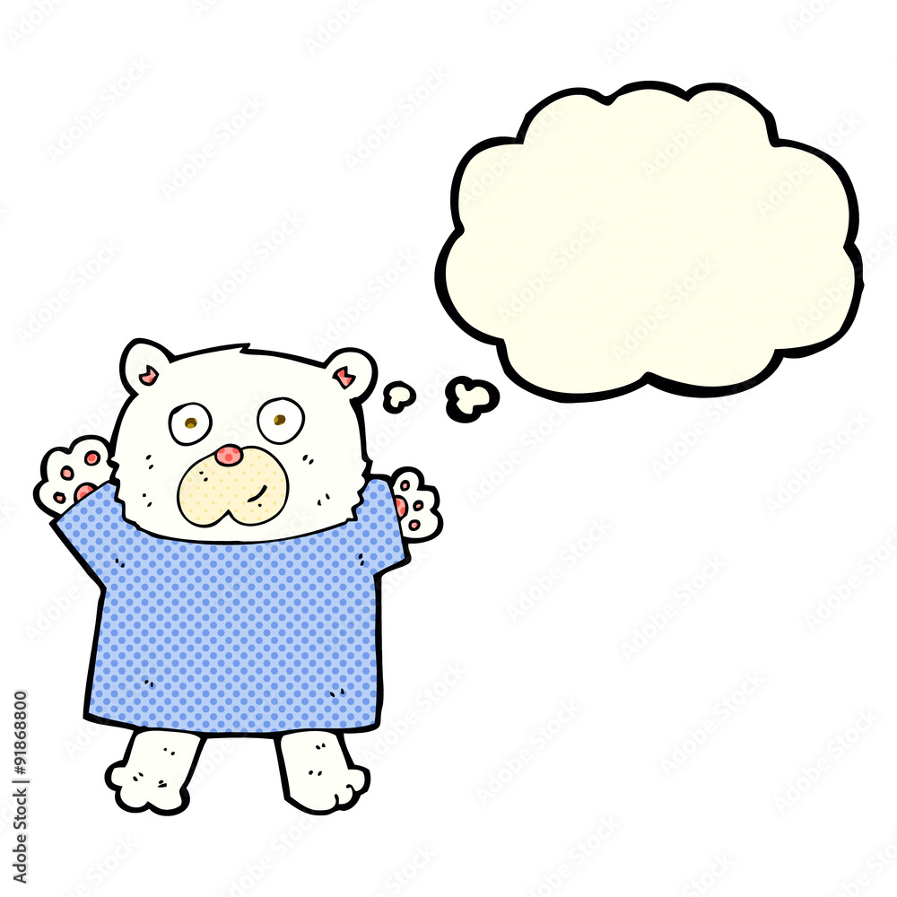 cartoon cute polar bear with thought bubble cartoon cute polar bear with thought bubble