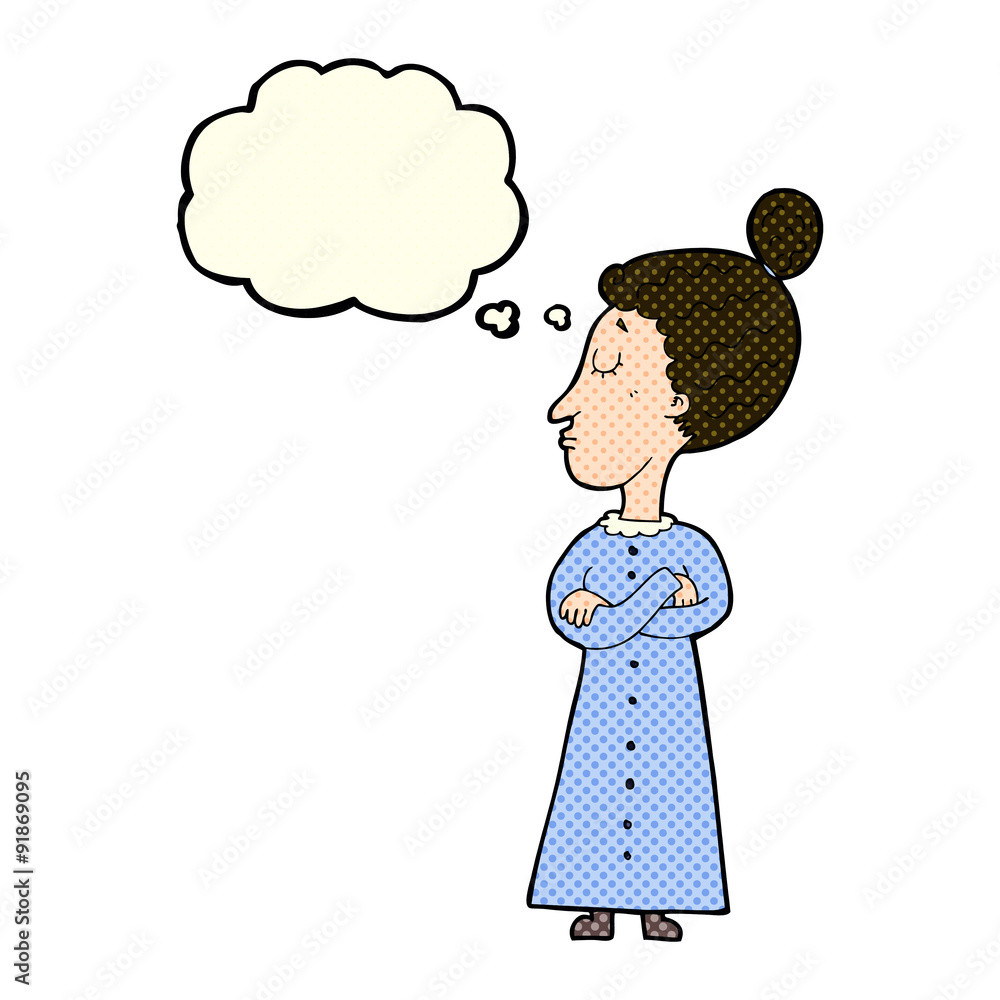 cartoon strict victorian teacher with thought bubble cartoon strict victorian teacher with thought bubble