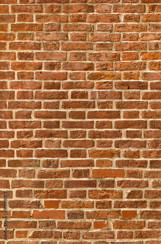 Red brick wall for background or texture