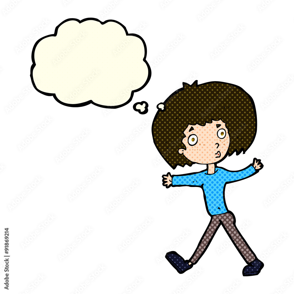 cartoon surprised man walking with thought bubble cartoon surprised man walking with thought bubble