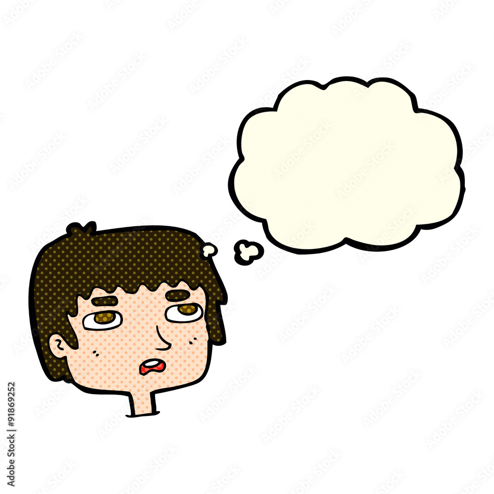cartoon unhappy face with thought bubble cartoon unhappy face with thought bubble
