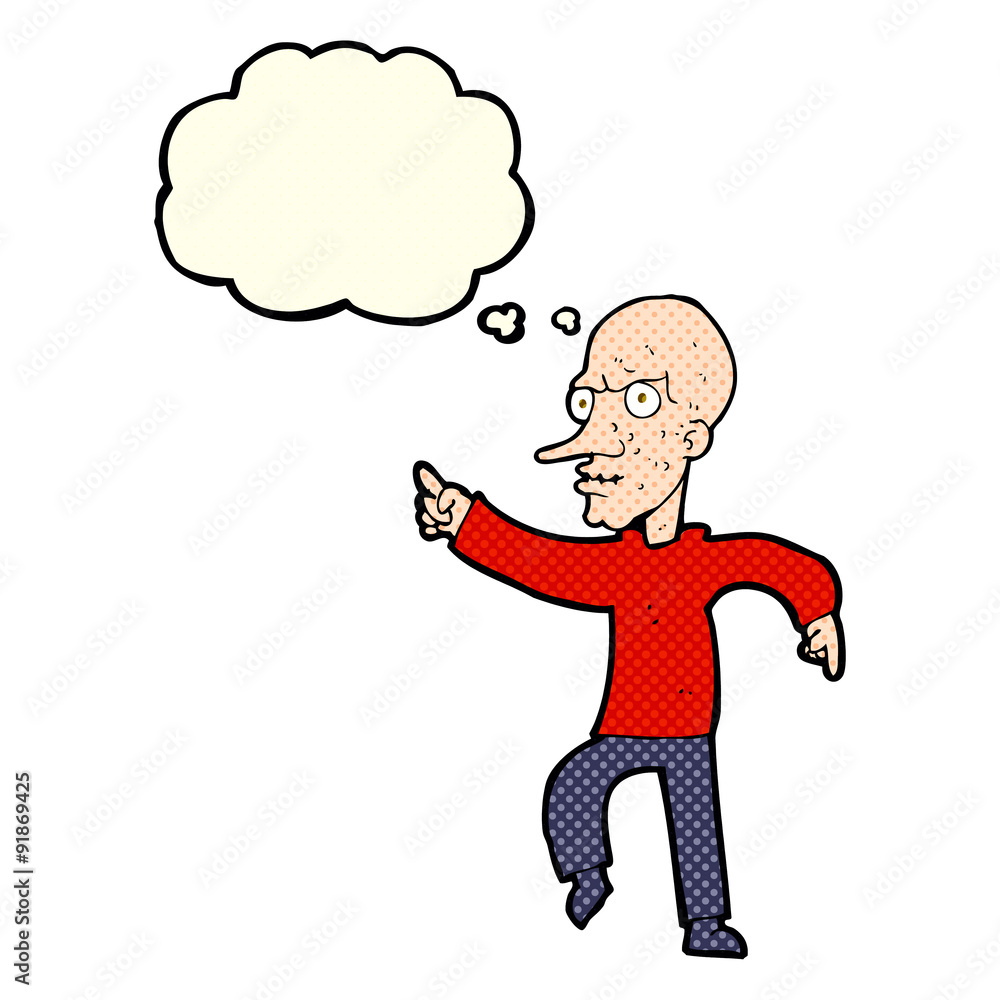 cartoon angry old man with thought bubble cartoon angry old man with thought bubble