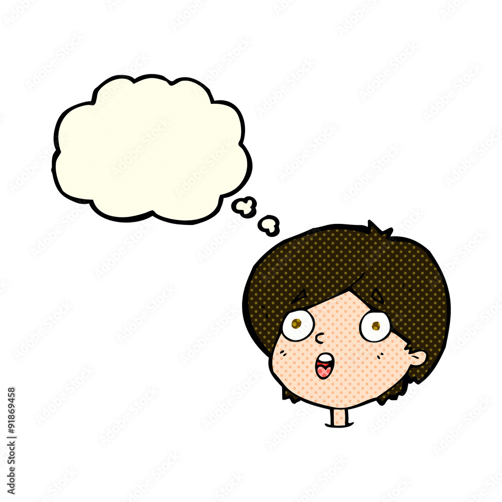 cartoon amazed expression with thought bubble cartoon amazed expression with thought bubble