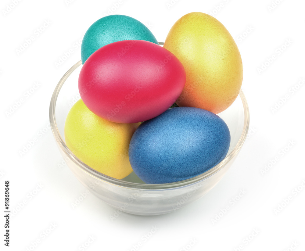 Glass cap with colorful easter eggs Glass cap with colorful easter eggs