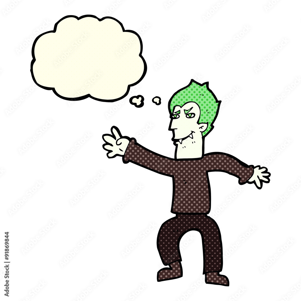 cartoon vampire man with thought bubble cartoon vampire man with thought bubble